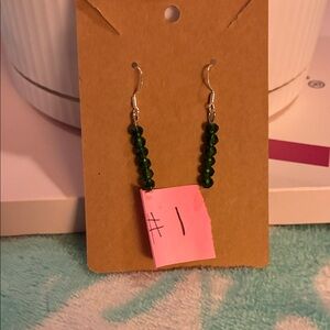 Elegant Green Beaded Earrings necklace bracelet set
